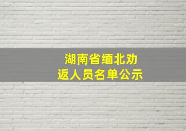 湖南省缅北劝返人员名单公示