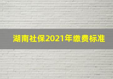 湖南社保2021年缴费标准