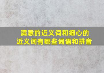 满意的近义词和细心的近义词有哪些词语和拼音