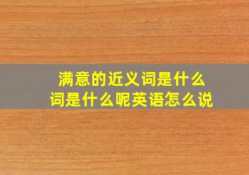 满意的近义词是什么词是什么呢英语怎么说