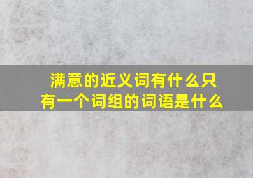 满意的近义词有什么只有一个词组的词语是什么