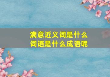 满意近义词是什么词语是什么成语呢