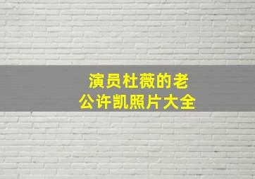 演员杜薇的老公许凯照片大全