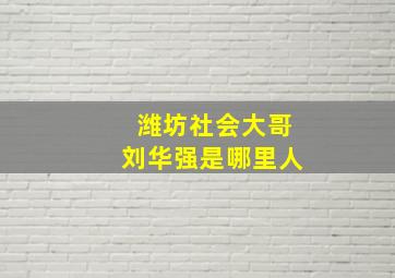 潍坊社会大哥刘华强是哪里人