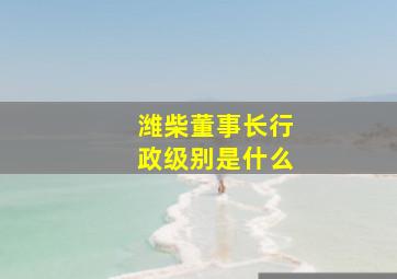 潍柴董事长行政级别是什么