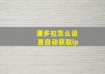 潘多拉怎么设置自动获取ip