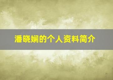 潘晓娴的个人资料简介