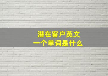 潜在客户英文一个单词是什么