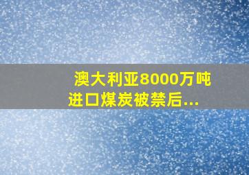 澳大利亚8000万吨进口煤炭被禁后...