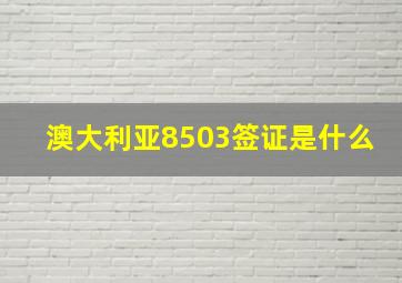 澳大利亚8503签证是什么