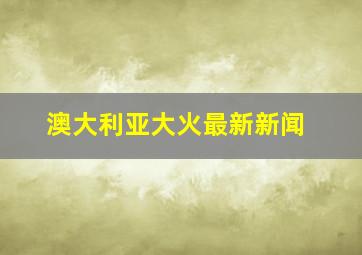 澳大利亚大火最新新闻