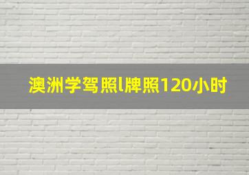 澳洲学驾照l牌照120小时