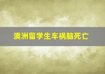 澳洲留学生车祸脑死亡