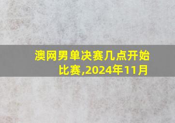 澳网男单决赛几点开始比赛,2024年11月