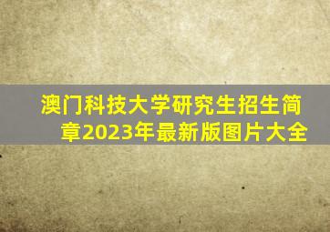 澳门科技大学研究生招生简章2023年最新版图片大全