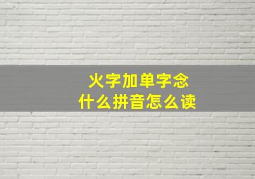 火字加单字念什么拼音怎么读