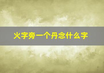 火字旁一个丹念什么字