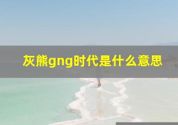 灰熊gng时代是什么意思