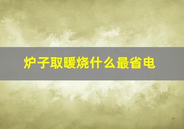 炉子取暖烧什么最省电