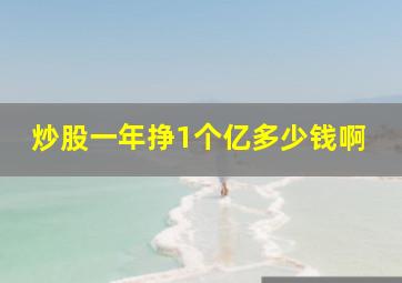 炒股一年挣1个亿多少钱啊