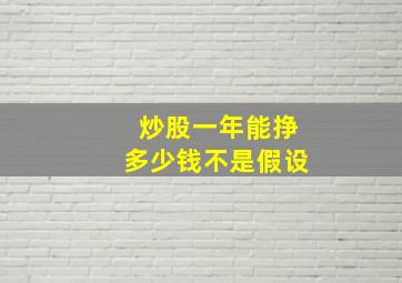 炒股一年能挣多少钱不是假设