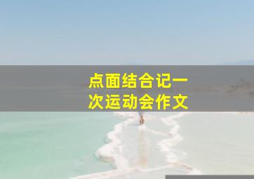 点面结合记一次运动会作文