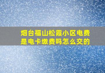 烟台福山松霞小区电费是电卡缴费吗怎么交的