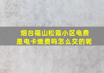 烟台福山松霞小区电费是电卡缴费吗怎么交的呢