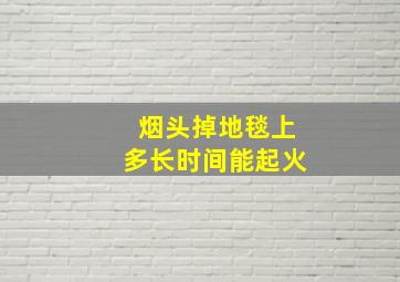 烟头掉地毯上多长时间能起火