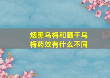 烟熏乌梅和晒干乌梅药效有什么不同