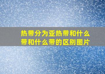 热带分为亚热带和什么带和什么带的区别图片