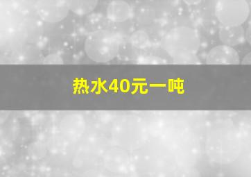 热水40元一吨