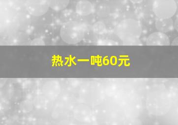 热水一吨60元