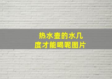 热水壶的水几度才能喝呢图片