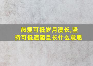 热爱可抵岁月漫长,坚持可抵道阻且长什么意思