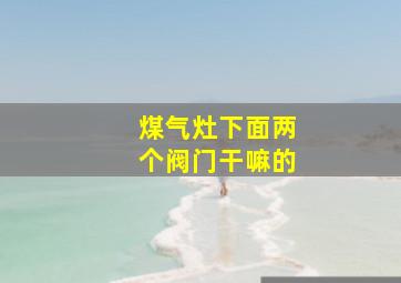 煤气灶下面两个阀门干嘛的