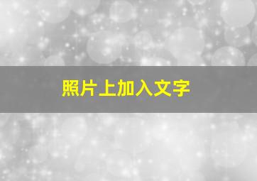 照片上加入文字