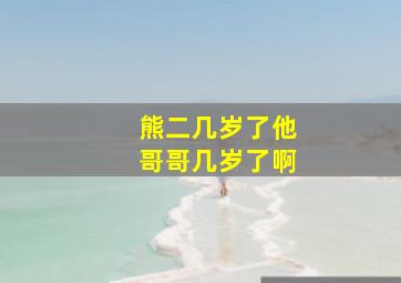 熊二几岁了他哥哥几岁了啊