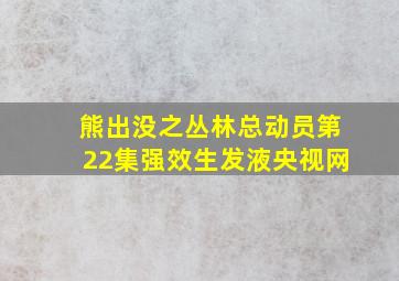 熊出没之丛林总动员第22集强效生发液央视网