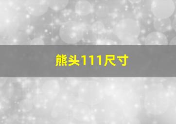 熊头111尺寸