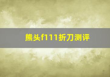 熊头f111折刀测评