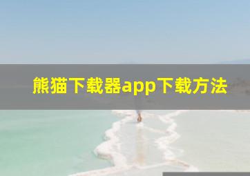 熊猫下载器app下载方法