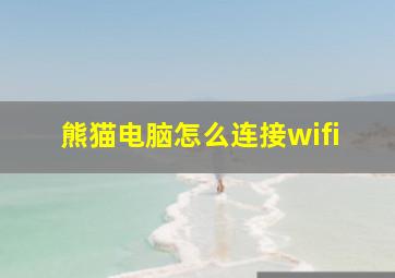 熊猫电脑怎么连接wifi