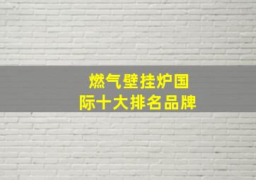 燃气壁挂炉国际十大排名品牌