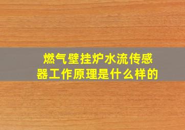 燃气壁挂炉水流传感器工作原理是什么样的