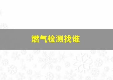 燃气检测找谁