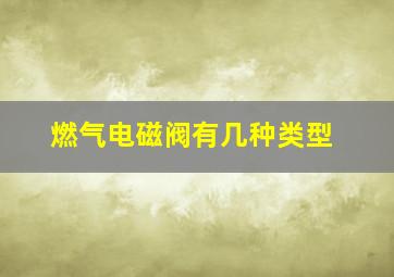 燃气电磁阀有几种类型