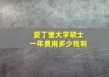 爱丁堡大学硕士一年费用多少钱啊