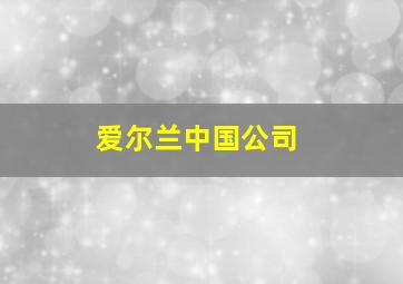 爱尔兰中国公司