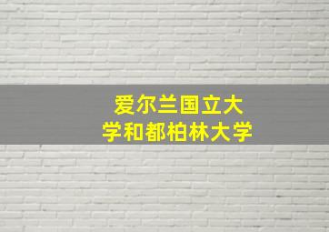 爱尔兰国立大学和都柏林大学